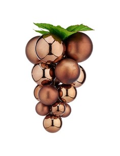 Boule de Noël Raisins Marron Plastique 18 x 18 x 28 cm