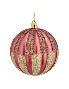 Boule de Noël Ø 8 cm 6 Unités Rose PVC Plastique