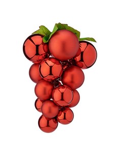 Boule de Noël Raisins Petit Rouge Plastique 15 x 15 x 20 cm