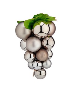 Boule de Noël Raisins Petit Argenté Plastique 15 x 15 x 20 cm
