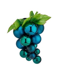 Boule de Noël Krist+ 01832 Bleu Plastique Raisins Petit