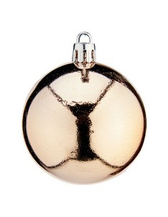 Boules de Noël Ø 6 cm 24 Unités Champagne PVC