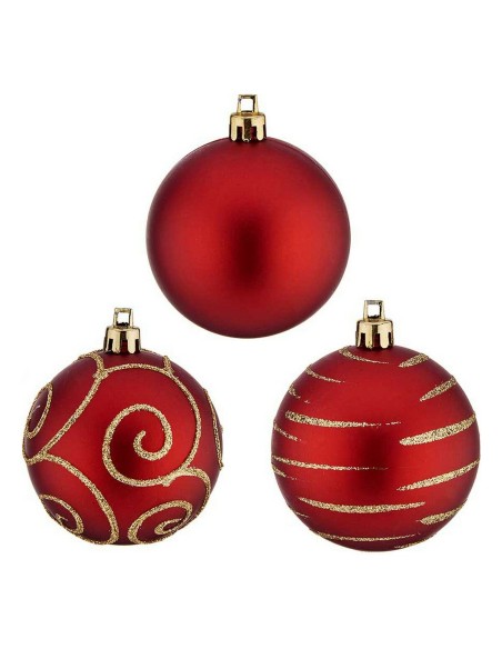 Boules de Noël 30 Unités Ø 6 cm Rouge PVC