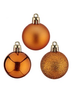 Boules de Noël Ø 4 cm 12 Unités Orange Plastique 4 x 5 x 4 cm