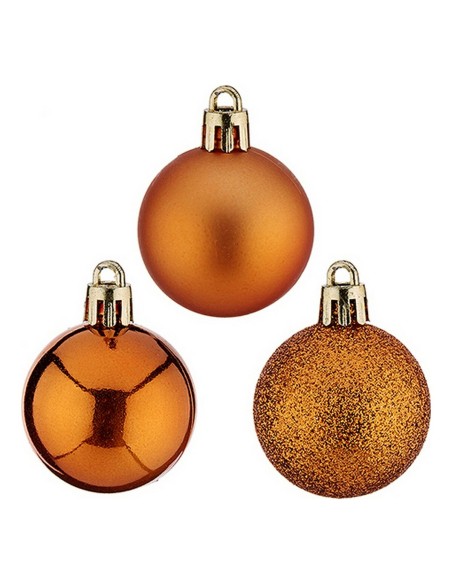 Boules de Noël Ø 4 cm 12 Unités Orange Plastique 4 x 5 x 4 cm