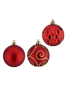 Boules de Noël PVC Ø 6 cm 6 Unités Rouge Plastique