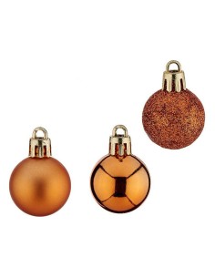 Boules de Noël 12 Unités Ø 3 cm Orange Plastique