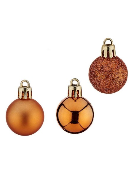 Boules de Noël 12 Unités Ø 3 cm Orange Plastique