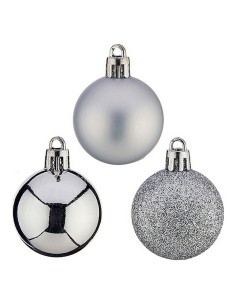 Boules de Noël Ø 4 cm Argenté PVC 12 x 8 x 8 cm 8 x 8 x 12 cm