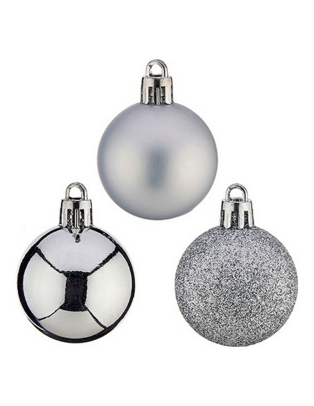 Boules de Noël Ø 4 cm Argenté PVC 12 x 8 x 8 cm 8 x 8 x 12 cm