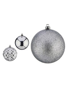Boules de Noël Ø 8 cm 3 Unités Argenté PVC