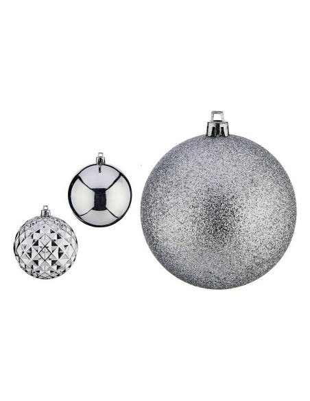 Boules de Noël Ø 8 cm 3 Unités Argenté PVC