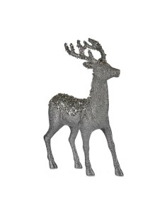 Décoration Moyen Renne 15 x 45 x 30 cm Argenté Blanc Plastique