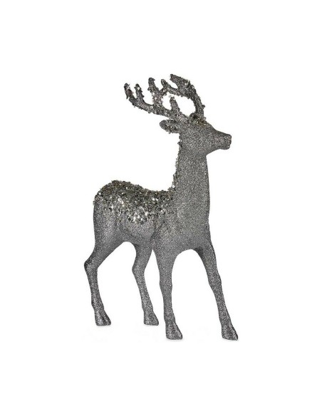 Décoration Moyen Renne 15 x 45 x 30 cm Argenté Blanc Plastique
