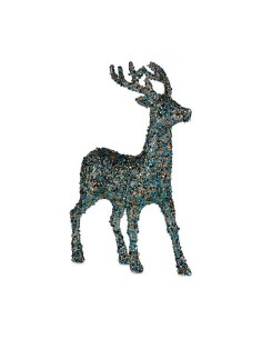 Décoration Moyen Renne 15 x 45 x 30 cm Bleu Doré Plastique