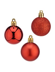 Boule de Noël 20 Unités Ø 4 cm Rouge Plastique