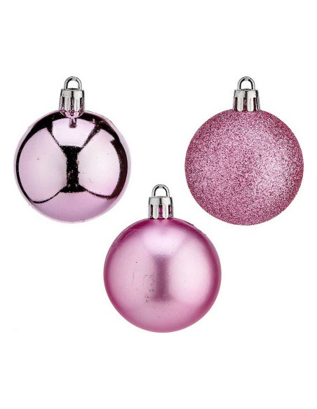 Boule de Noël Ø 5 cm Rose Plastique 12 x 26,5 x 12 cm