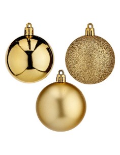 Boule de Noël 20 Unités Ø 6 cm Doré Plastique