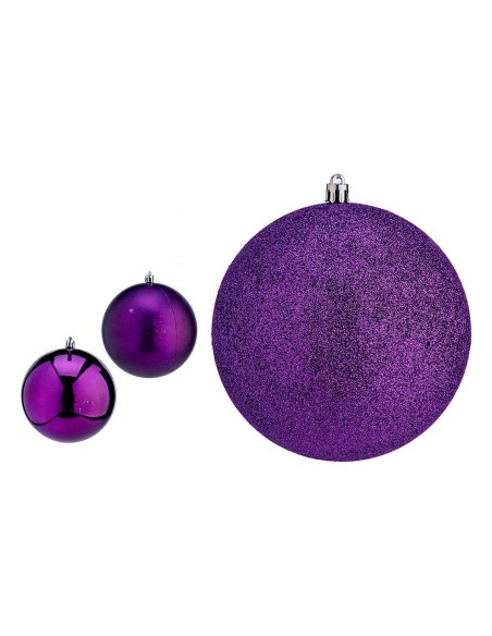 Boules de Noël Krist+ 00774 Violet PVC Ø 12 cm 6 Unités
