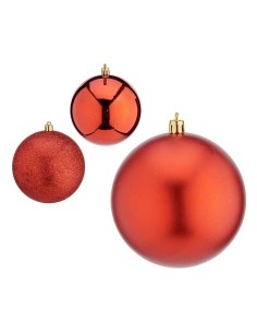 Boules de Noël Ø 10 cm 6 Unités Rouge Plastique