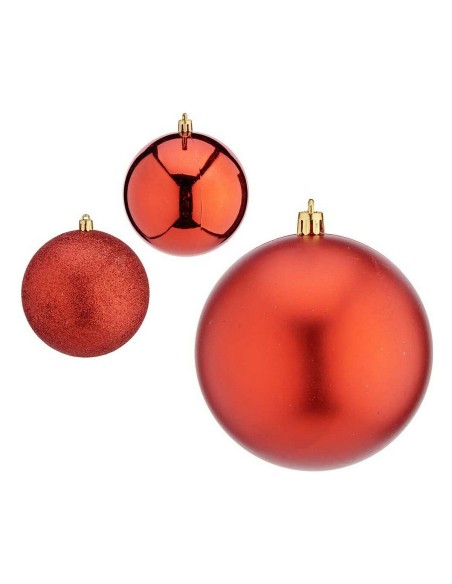 Boules de Noël Ø 10 cm 6 Unités Rouge Plastique