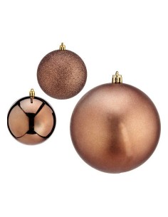 Boules de Noël Krist+ 00781 Marron Plastique Ø 10 cm 6 Unités
