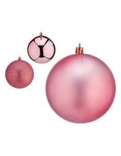 Boules de Noël Krist+ 00810 Rose Plastique Ø 12 cm 6 Unités