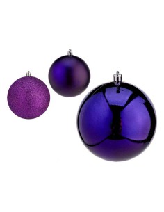 Boules de Noël Krist+ 00775 Violet Plastique Ø 10 cm 6 Unités