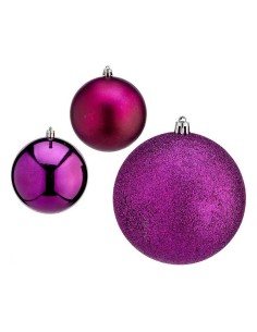 Boules de Noël Krist+ 00835 Violet Plastique Ø 10 cm 6 Unités
