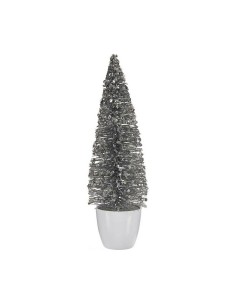 Sapin de Noël Moyen 10 x 33 x 10 cm Argenté Blanc Plastique