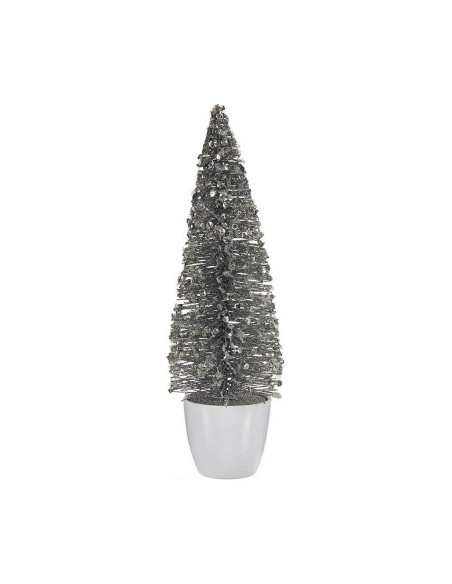Sapin de Noël Moyen 10 x 33 x 10 cm Argenté Blanc Plastique