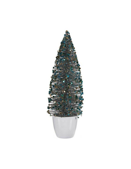 Sapin de Noël Moyen 10 x 33 x 10 cm Bleu Doré Plastique