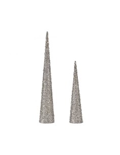 Décoration Noël Cônes Paillettes Blanc Plastique
