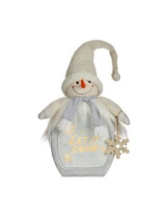 Figurine Décorative Bonhomme de Neige Blanc 15 x 65,5 x 27 cm
