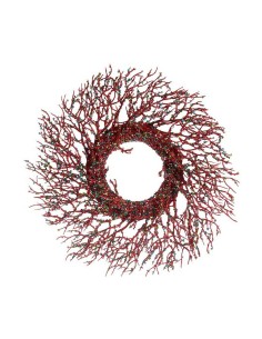 Couronne de Noël Branche Rouge Bleu Plastique 50 x 10 x 50 cm