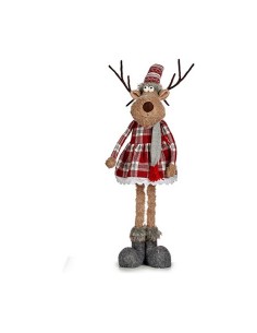 Figurine Décorative Écharpe Cerf 17 x 78 x 24 cm Rouge Gris
