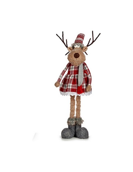 Figurine Décorative Écharpe Cerf 17 x 78 x 24 cm Rouge Gris