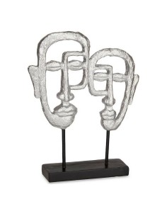 Figurine Décorative Visage Argenté Polyrésine (27 x 32,5 x 10,5 cm)
