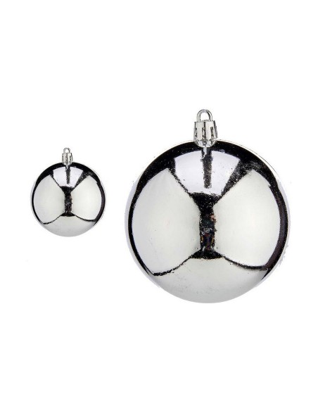 Boules de Noël Ø 8 cm 16 Unités Argenté Plastique