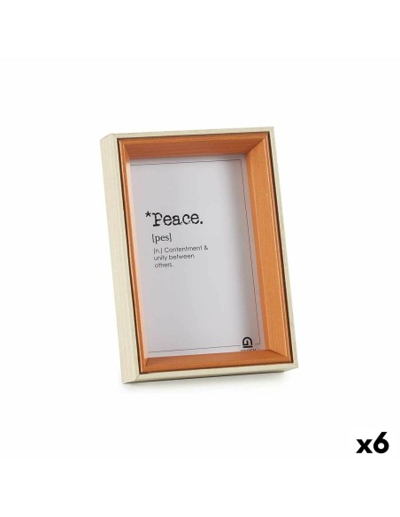 Cadre photo Verre Marron Blanc Bois MDF (12 x 17 x 3 cm) (6 Unités)
