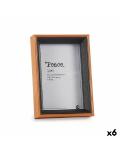 Cadre photo Verre Noir Marron Bois MDF (12 x 17 x 3 cm) (6 Unités)