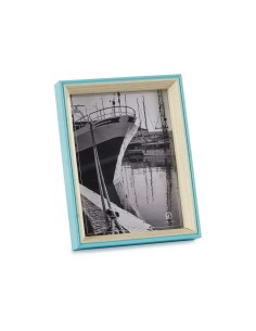 Cadre photo Verre Bleu Blanc Bois MDF (3 x 22 x 17 cm) (6 Unités) 2