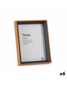 Cadre photo Verre Noir Marron Bois MDF (17 x 22 x 3 cm) (6 Unités)