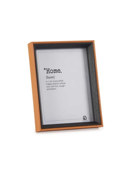 Cadre photo Verre Noir Marron Bois MDF (17 x 22 x 3 cm) (6 Unités)