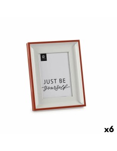 Cadre photo Verre Rouge Blanc Plastique (2,5 x 24 x 19 cm) (6 Unités)