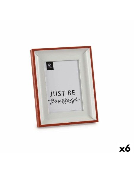 Cadre photo Verre Rouge Blanc Plastique (2,5 x 24 x 19 cm) (6 Unités)