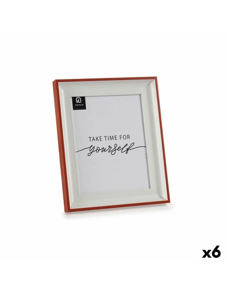 Cadre photo Verre Rouge Blanc Plastique (2,5 x 31,2 x 26 cm) (6 Unités)