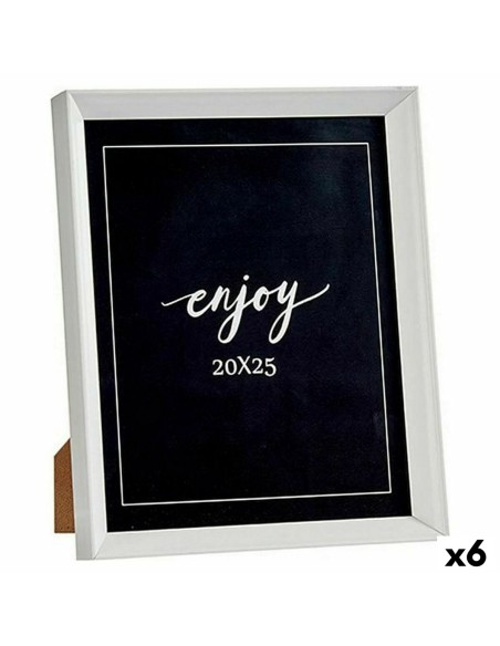 Cadre photo Blanc Plastique verre (22,2 x 3,5 x 27,3 cm) (6 Unités)