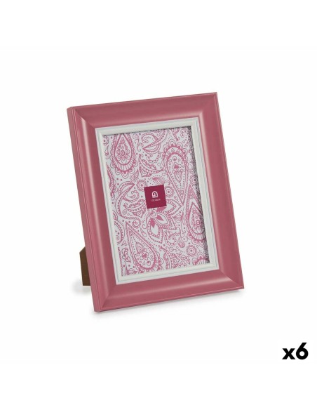 Cadre photo Verre Rose Plastique (6 Unités) (2 x 24 x 19 cm)
