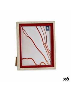 Cadre photo Verre Rouge Bois Marron Plastique (24 x 2 x 29 cm) (6 Unités)